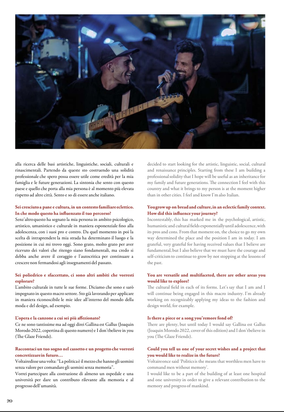 First Class Mag interview page 20