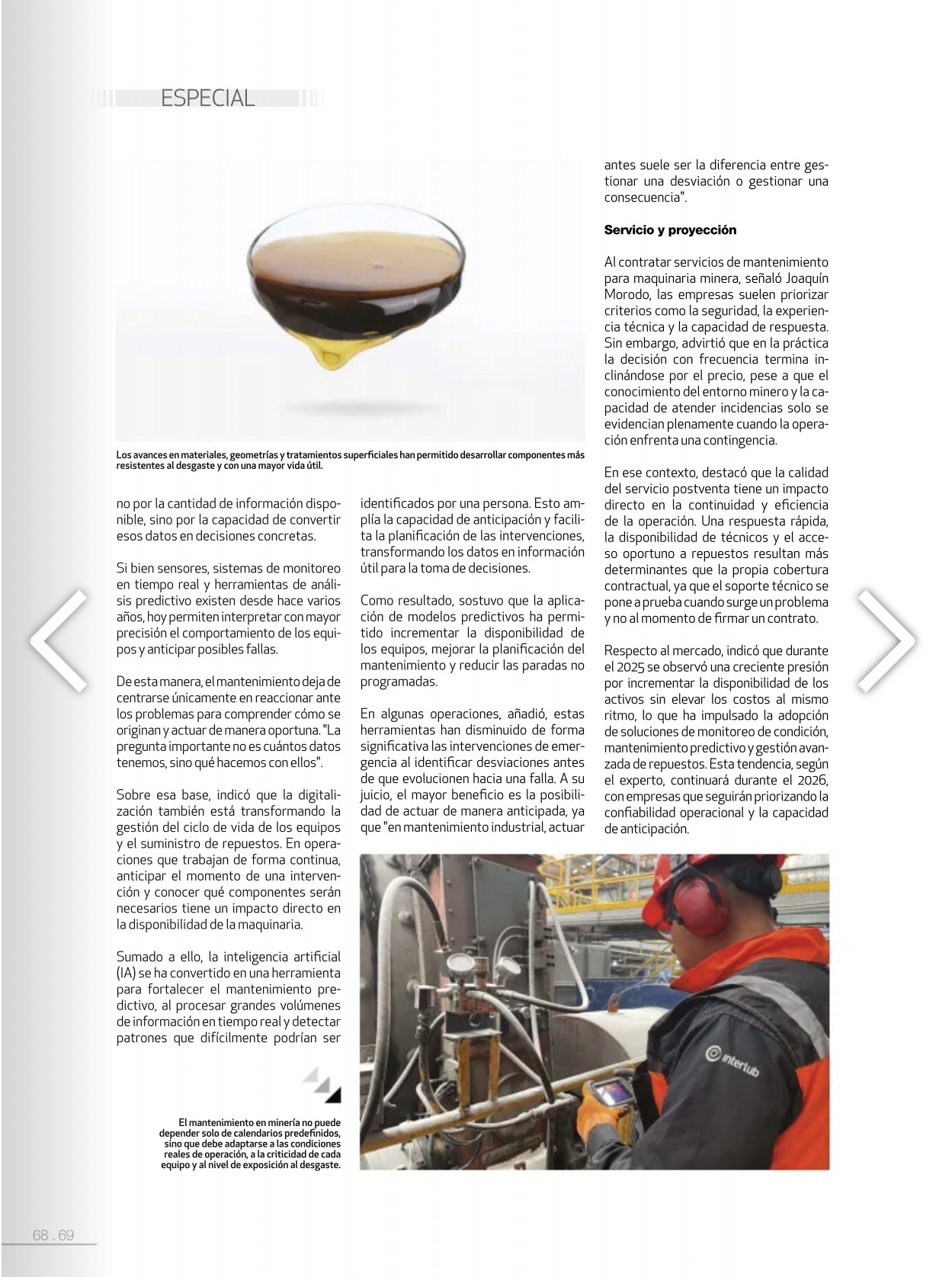 Rumbo Minero No. 185 pages 68 and 69 featuring Joaquín Morodo